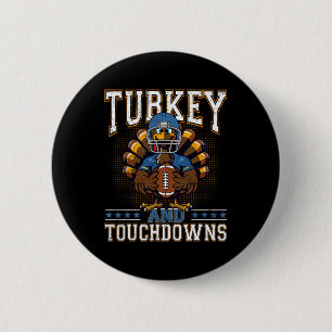 Thanksgiving Kalkon Och Touchdowns Footbyll Män Ki Knapp