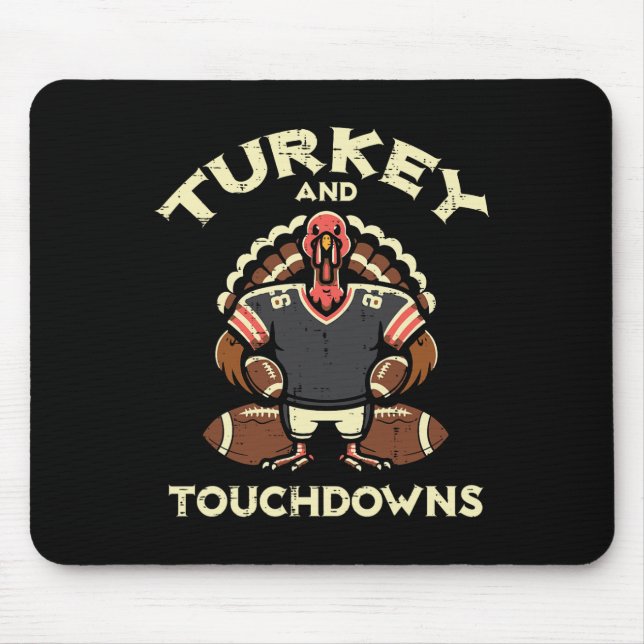 Thanksgiving Kalkon Och Touchdowns Fotboll Män Bo Musmatta (Framsidan)