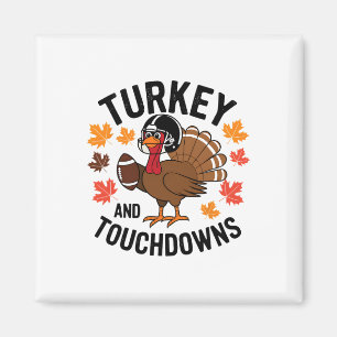 Thanksgiving-kalkon och touchdowns fotbollsspelare magnet