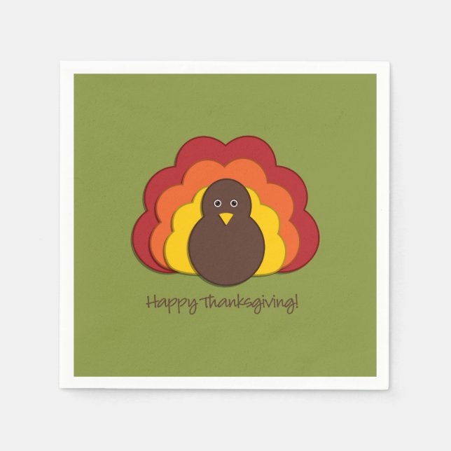 Thanksgiving kalkon pappersservett (Framsidan)