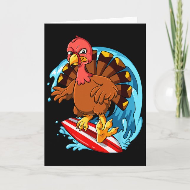 Thanksgiving Kalkon Surfing Kort (Framsida)