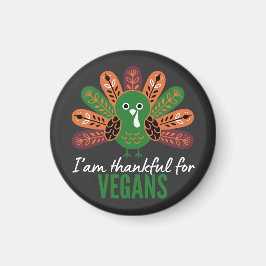 thanksgiving Kalkon Tacksam för Veganer Magnet