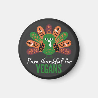 thanksgiving Kalkon Tacksam för Veganer Magnet