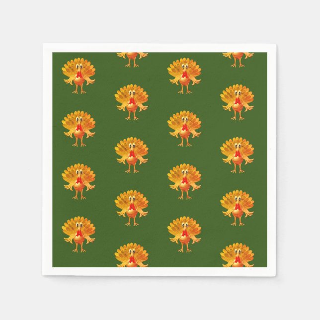 thanksgiving kalkon,Thanksgiving Dag Pappersservett (Framsidan)