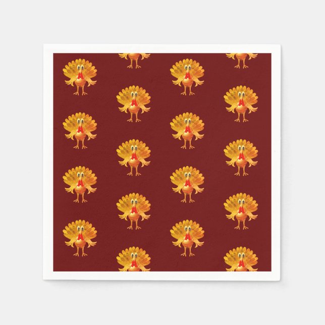 thanksgiving kalkon,Thanksgiving Dag Pappersservett (Framsidan)