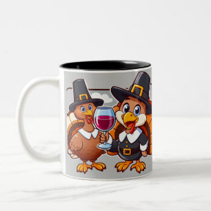 Thanksgiving kalkon Två-Tonad mugg