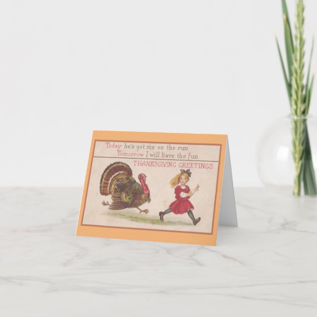 Thanksgiving Kalkonjakt Kort (Framsida)
