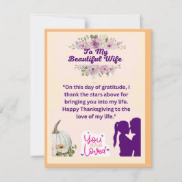 Thanksgiving Kärlek för min vackra fru Julkort