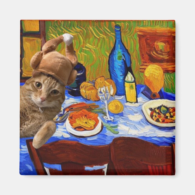 Thanksgiving Katt Magnet (Framsidan)