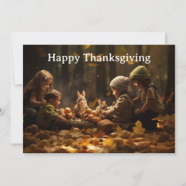 Thanksgiving Kids 18 Julkort