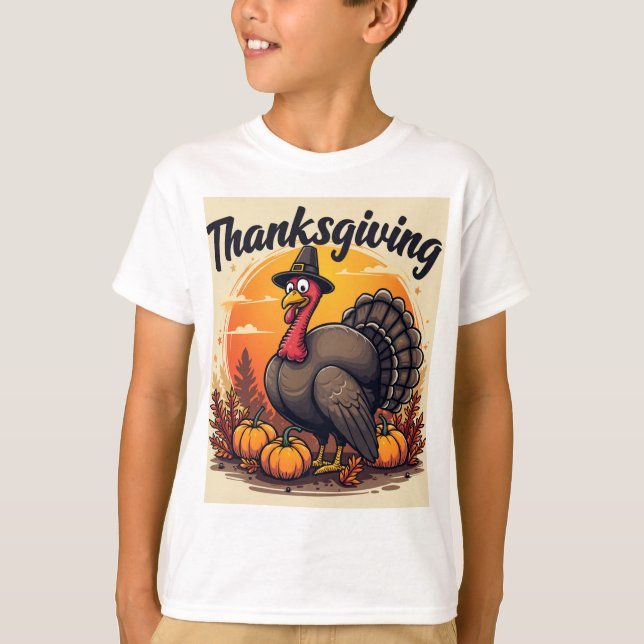 Thanksgiving Kids Logotyp T-Shirt (Framsida)