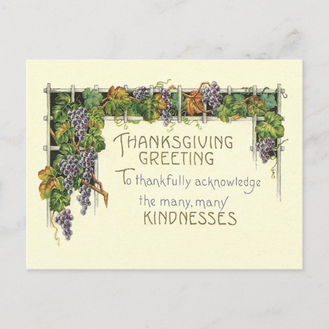 Thanksgiving Kindness Helg Vykort (Framsida)