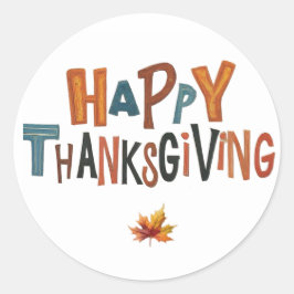 Thanksgiving - klassiska rund fästdon runt klistermärke