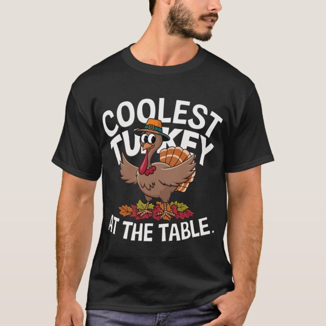 Thanksgiving Klost Turkiet vid Bord T-shirt (Framsida)