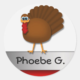 Thanksgiving Köksetikett Runt Klistermärke