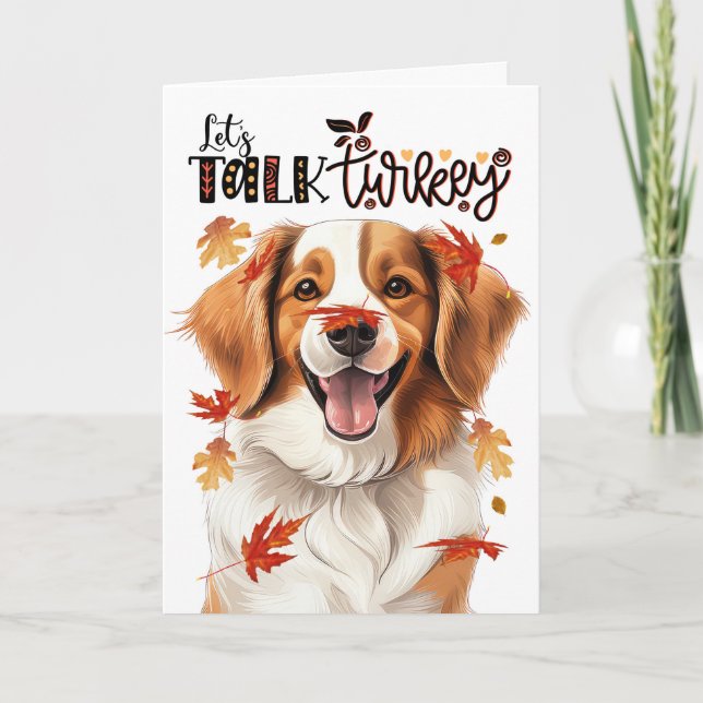 Thanksgiving Kooikerhondje Hund Låt oss Prata Turk Helgkort (Framsida)