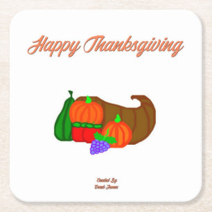 Thanksgiving Kopiera Papprare Underlägg Papper Kvadrat