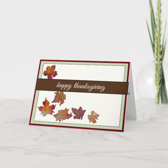 Thanksgiving-kort för fallande Löv Helgkort (Framsida)