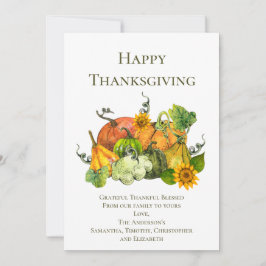 Thanksgiving-kort för höstfälla för personlig anteckningskort