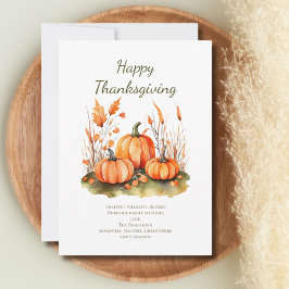 Thanksgiving-kort för höstfälla för personlig anteckningskort