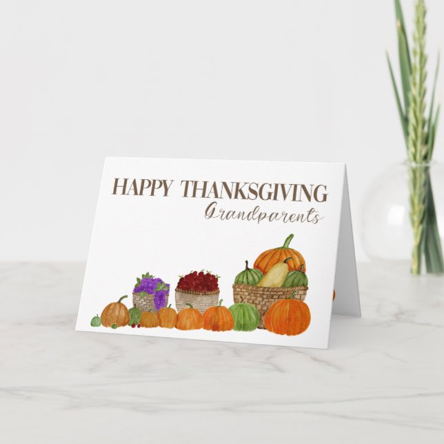 Thanksgiving-kort för morföräldrar kort (Framsida)