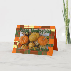 Thanksgiving-kort för son och partner helgkort
