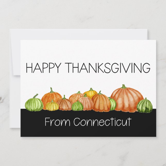 Thanksgiving-kort för vattenfärgspumpar för Connec Julkort (Framsida)