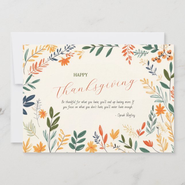 Thanksgiving kort med anpassningsbar foto (Framsida)