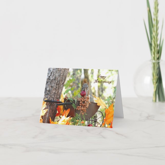 Thanksgiving kort Mr Bickles the Squirrel 5 x7" (Framsida)