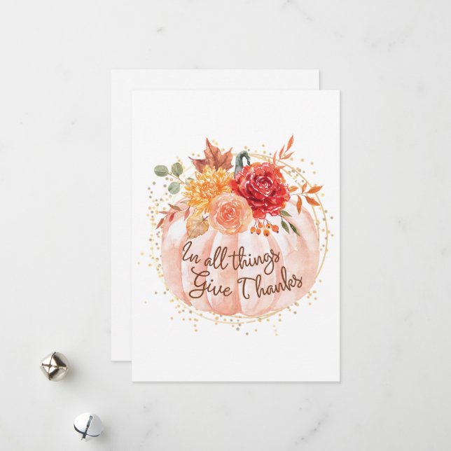 Thanksgiving-kort - tack i Sak Ge Julkort (Fram/Back In Situ)