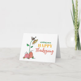 Thanksgiving Kråka Kapning i solros Helgkort