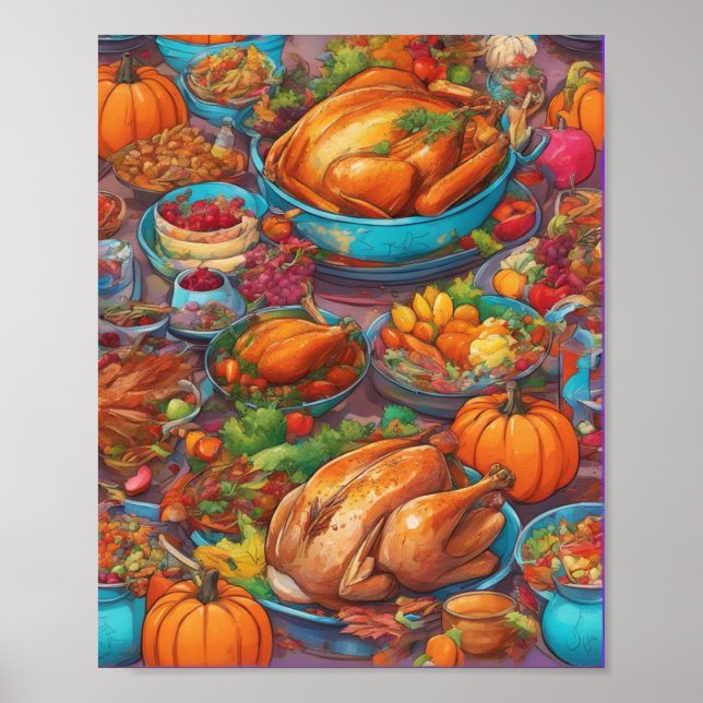 Thanksgiving Kreativ Food Poster Art (Framsidan)
