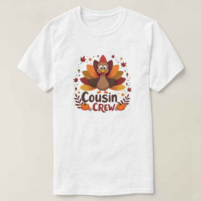 Thanksgiving Kusin Crew T Shirt (Design framsida)