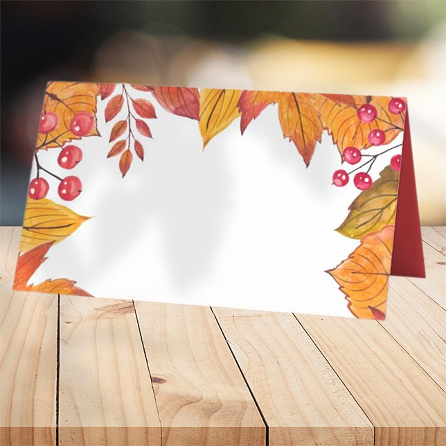 Thanksgiving Land Rustic Autumn Foliage Placeringskort (Skapare uppladdad)