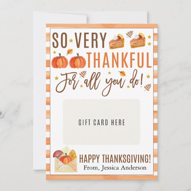 Thanksgiving Lärare, innehavare av kreditkort Inbjudningar (Framsida)