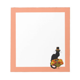 Thanksgiving Le Chatta Noir med Turkiet Pilgrim Anteckningsblock