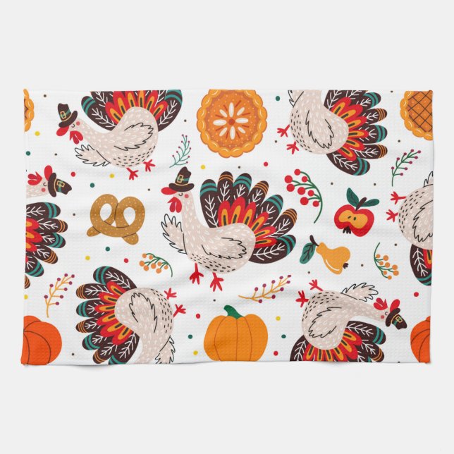 Thanksgiving ledamot, jag är Lycklig eftersom jag  Kökshandduk (Horisontell)