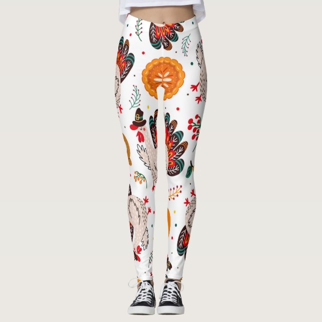 Thanksgiving ledamot, jag är Lycklig eftersom jag  Leggings (Framsida)