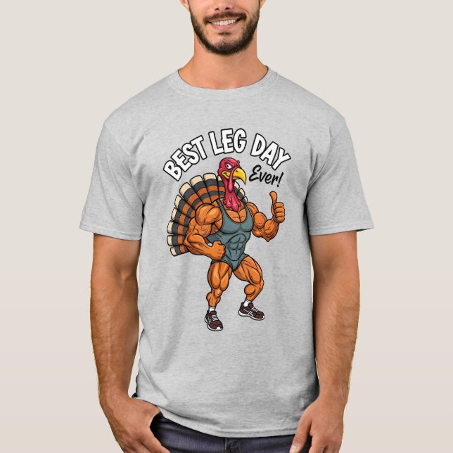 Thanksgiving Leg Day Basic T-Shirt (Framsida)