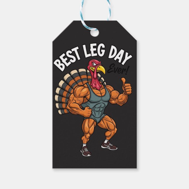 Thanksgiving Leg Day Gift Tag Presentetikett (Framsidan)