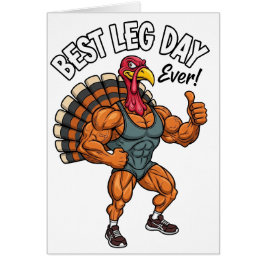 Thanksgiving Leg Day Greeting Card Hälsningskort