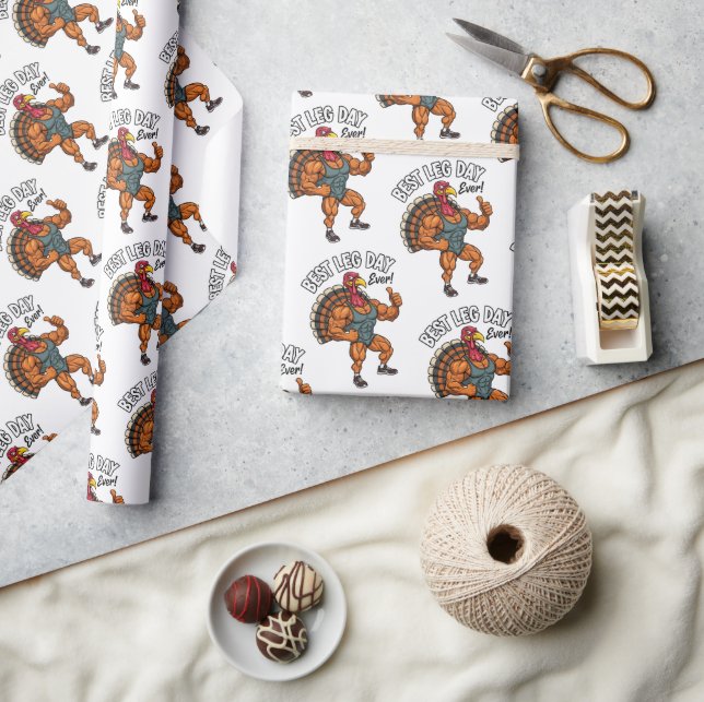 Thanksgiving Leg Day Wrapping Paper Presentpapper (Hantverk)