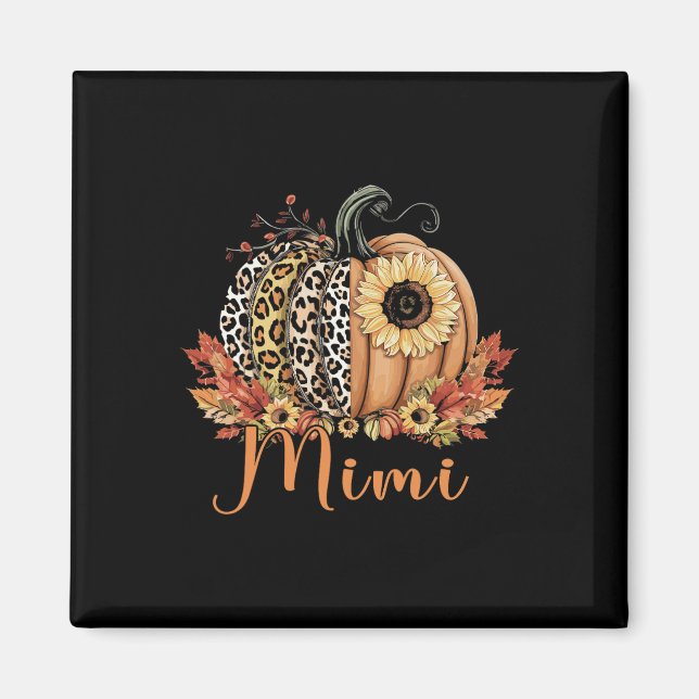 Thanksgiving Leopard Pumpkin och Solros Mimi Magnet (Framsidan)