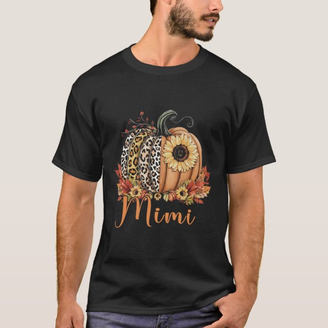 Thanksgiving Leopard Pumpkin och Solros Mimi T Shirt (Framsida)