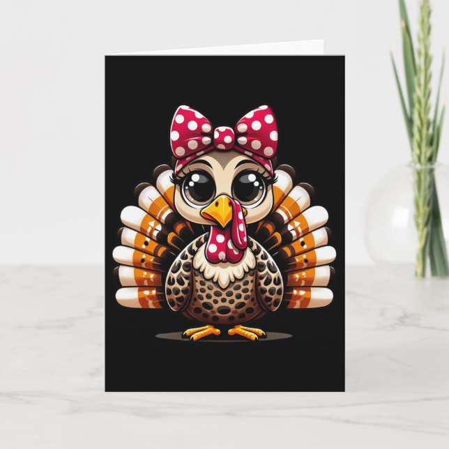Thanksgiving Leopard Turkey Thanksgiving Autumn Fa Kort (Framsida)
