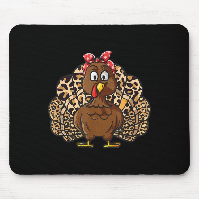 Thanksgiving Leopard Turkey Women Girl Autumn Fall Musmatta (Framsidan)