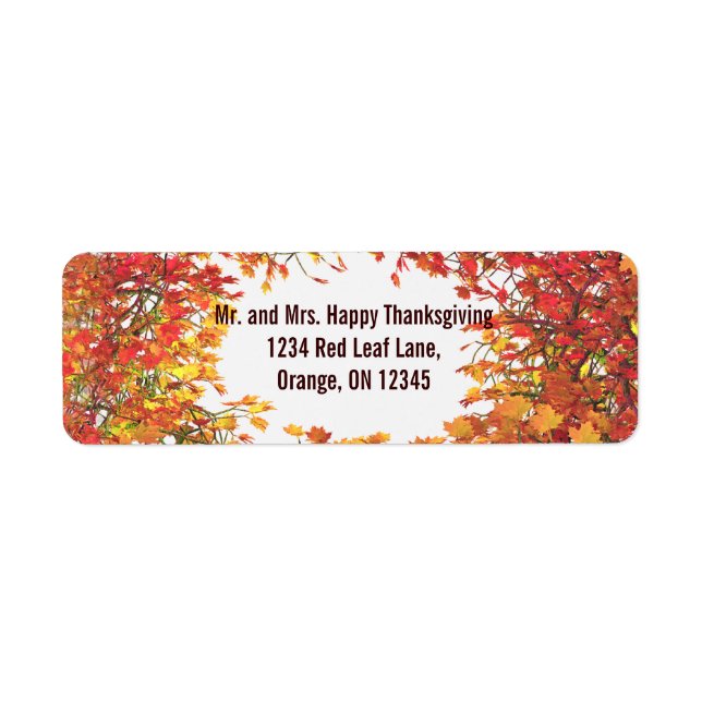 Thanksgiving Löv-cirkel Returadress Etikett (Framsidan)