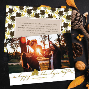 Thanksgiving Löv Elegant Flourish Script Photo Julkort