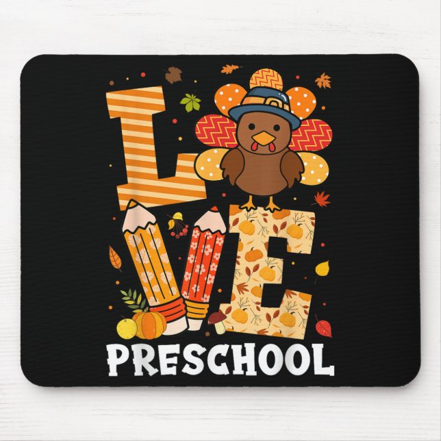 Thanksgiving Love Preschool Teacher Turkey Autumn  Musmatta (Framsidan)