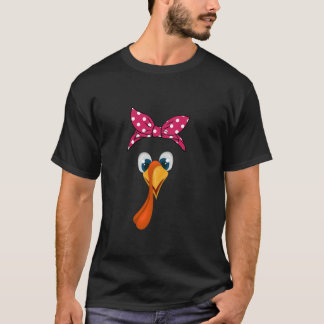 Thanksgiving Lustigt Turkiet Ansikte kostymer för T Shirt